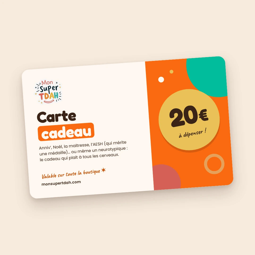 E-Carte cadeau Mon Super TDAH – 20 €