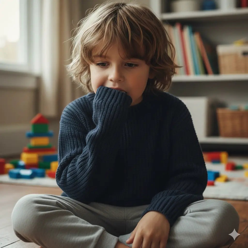Enfant qui mâche ça manche 