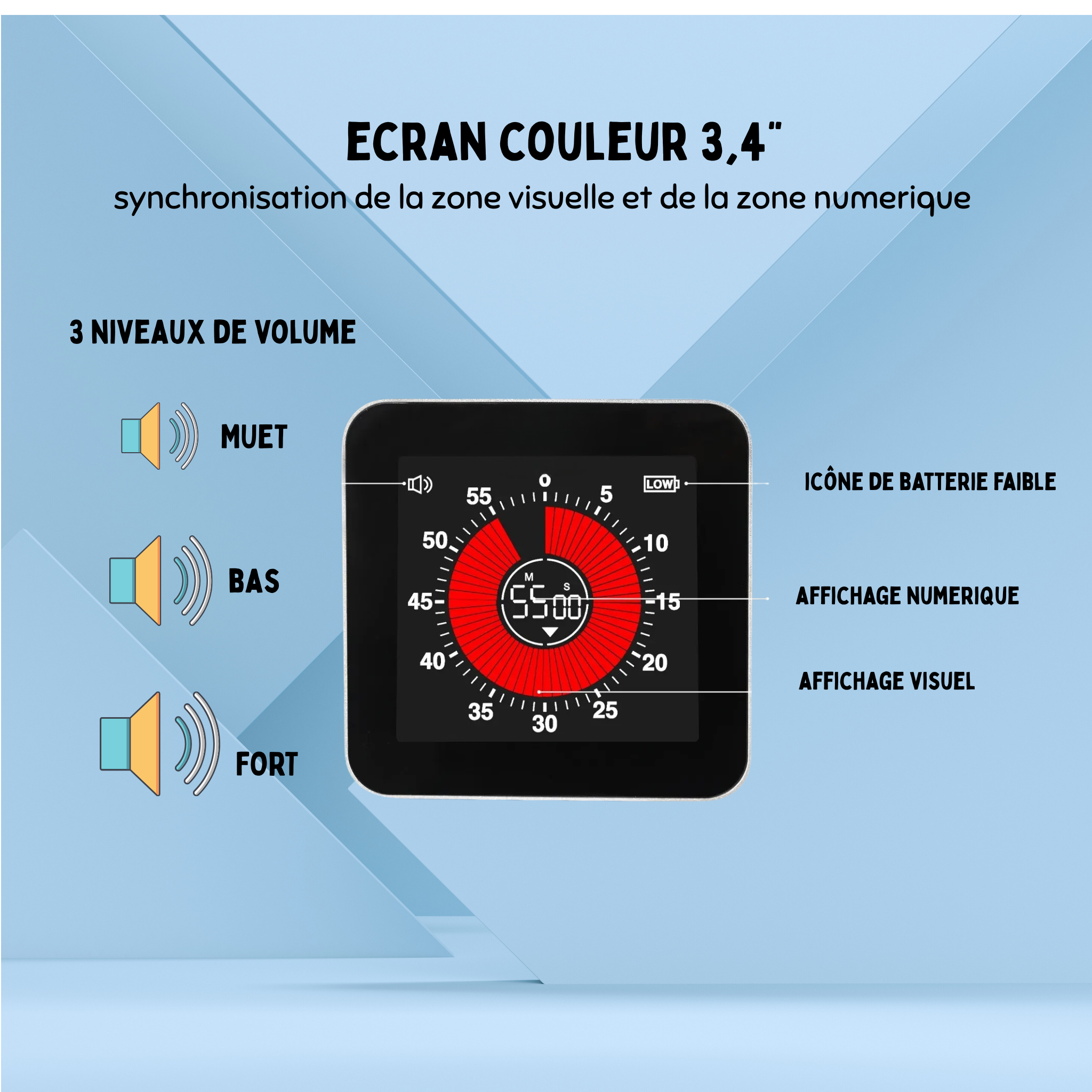 Minuteur LED TDAH – Concentration, autonomie et zéro stress