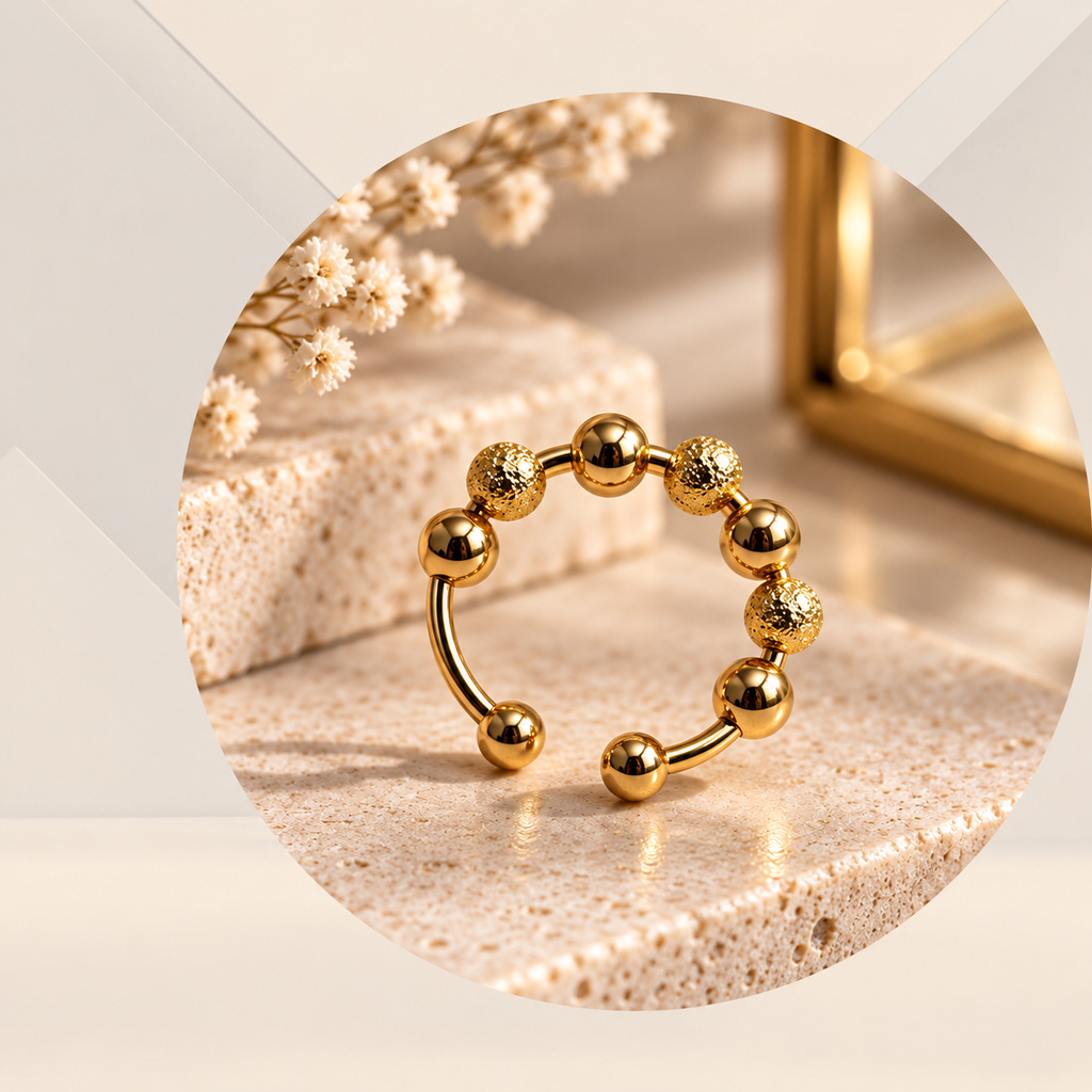 Bague anti-stress à billes TDAH – présentation de la bague sensorielle à billes pour occuper les doigts et apaiser l'anxiété