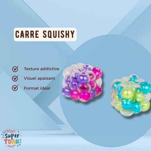 Balle squishy anti-stress TDAH à grosses bulles colorées roses et violettes - fidget sensoriel apaisant pour enfants