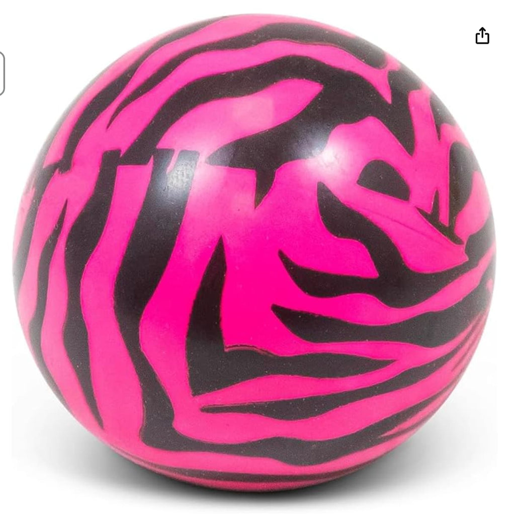 Balle squishy anti-stress TDAH motif zèbre rose et noir - fidget sensoriel liquide apaisant pour enfants