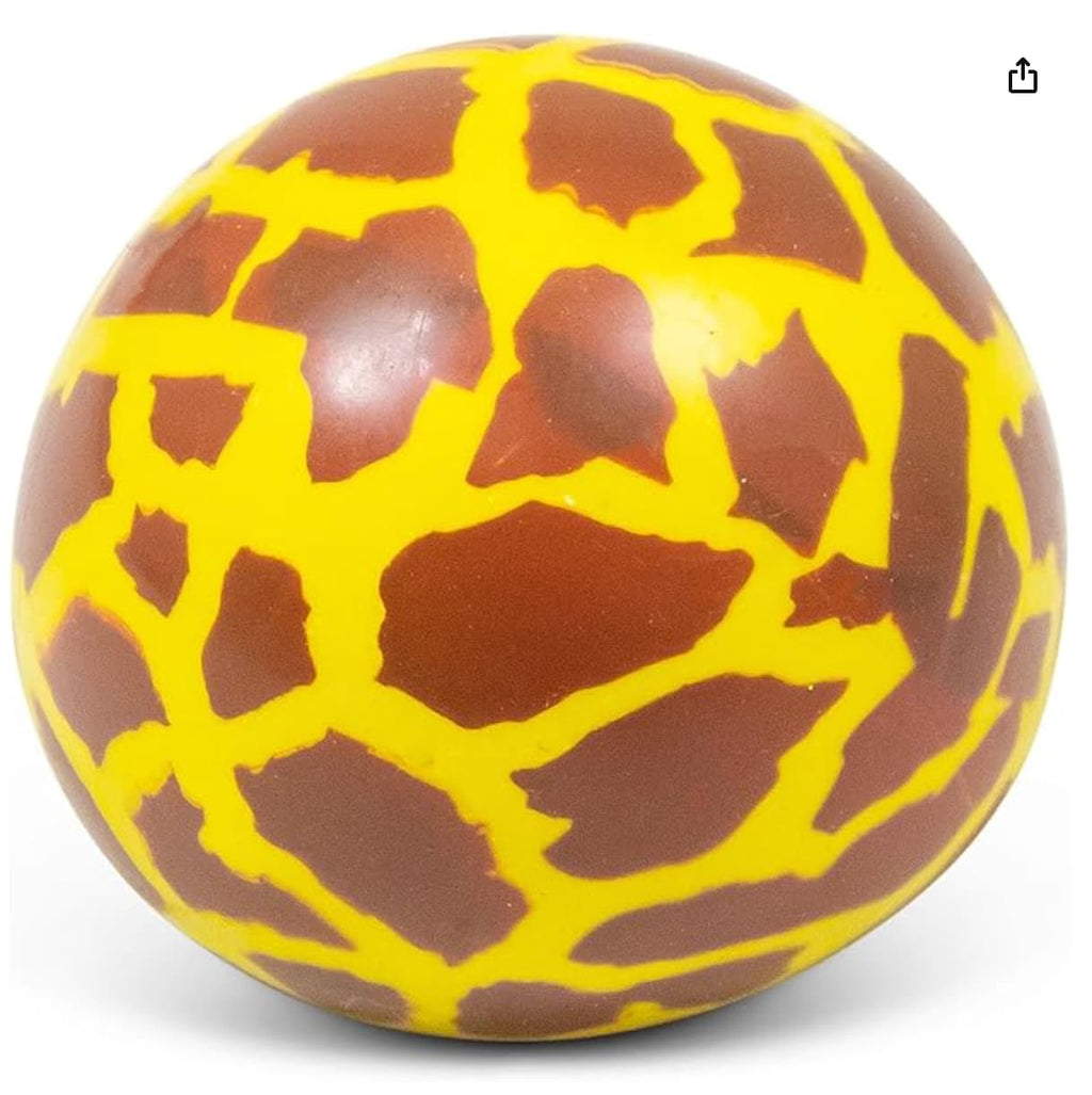 Balle squishy anti-stress TDAH motif girafe jaune et marron - fidget sensoriel liquide apaisant pour enfants