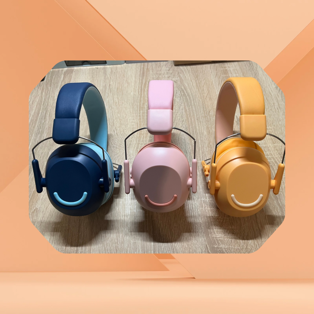 Casques anti-bruit adulte TDAH en trois couleurs : bleu, orange et rose — modèles de protection auditive pour adultes hypersensibles