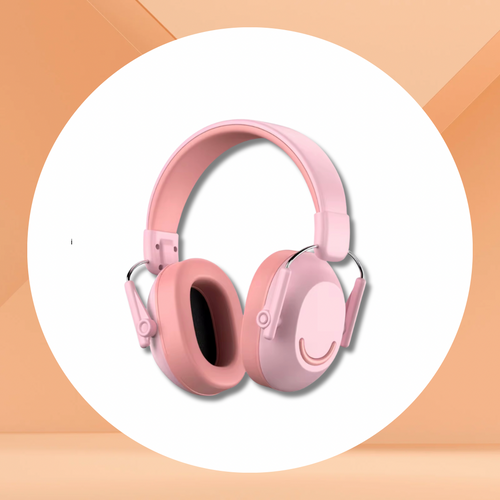 Casque anti-bruit adulte orange pour TDAH, vue de trois quarts — bouclier sonore confortable pour les adultes hypersensibles