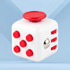 Fidget Cube TDAH coloris blanc et rouge, cube anti-stress à 6 faces pour occuper les mains