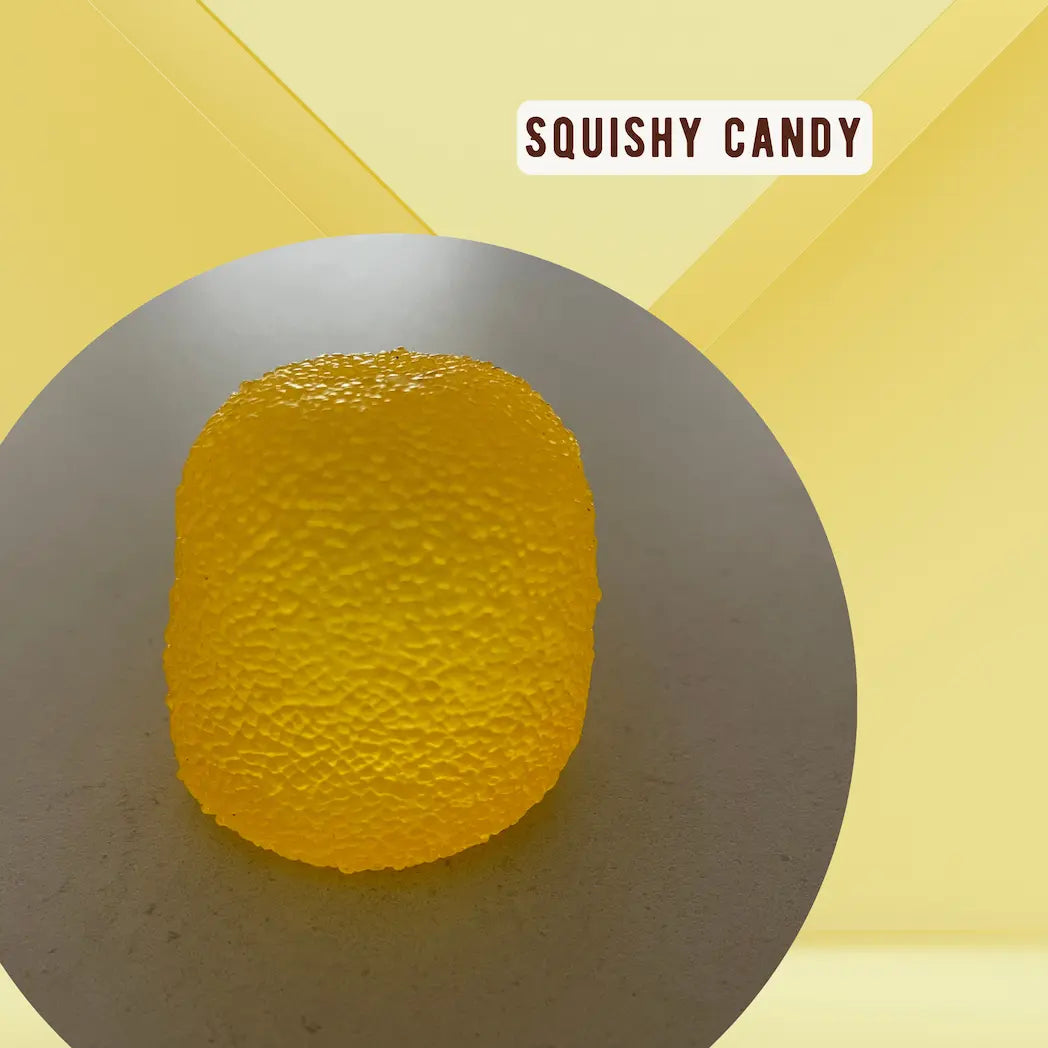 Squishy Candy orange à la texture granuleuse, fidget sensoriel à presser