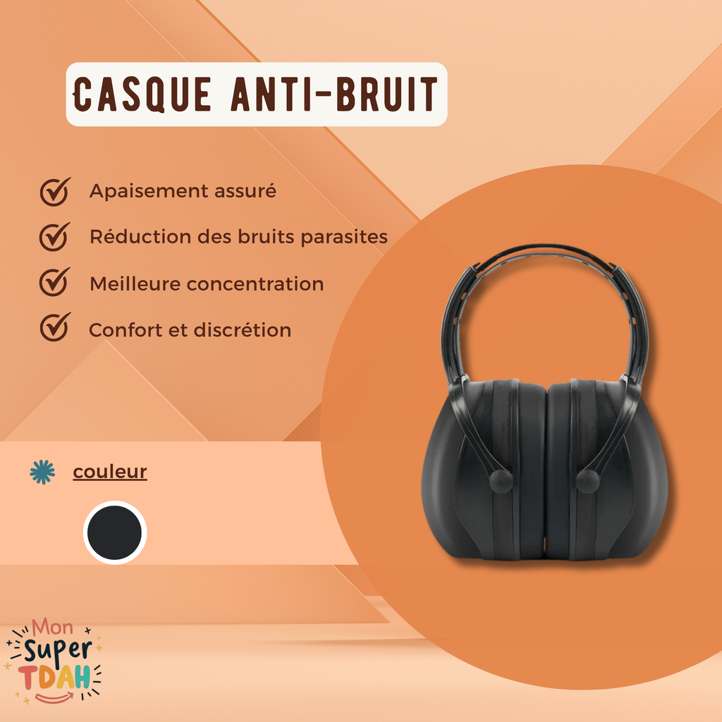 Casque anti-bruit adulte TDAH - calme et concentration
