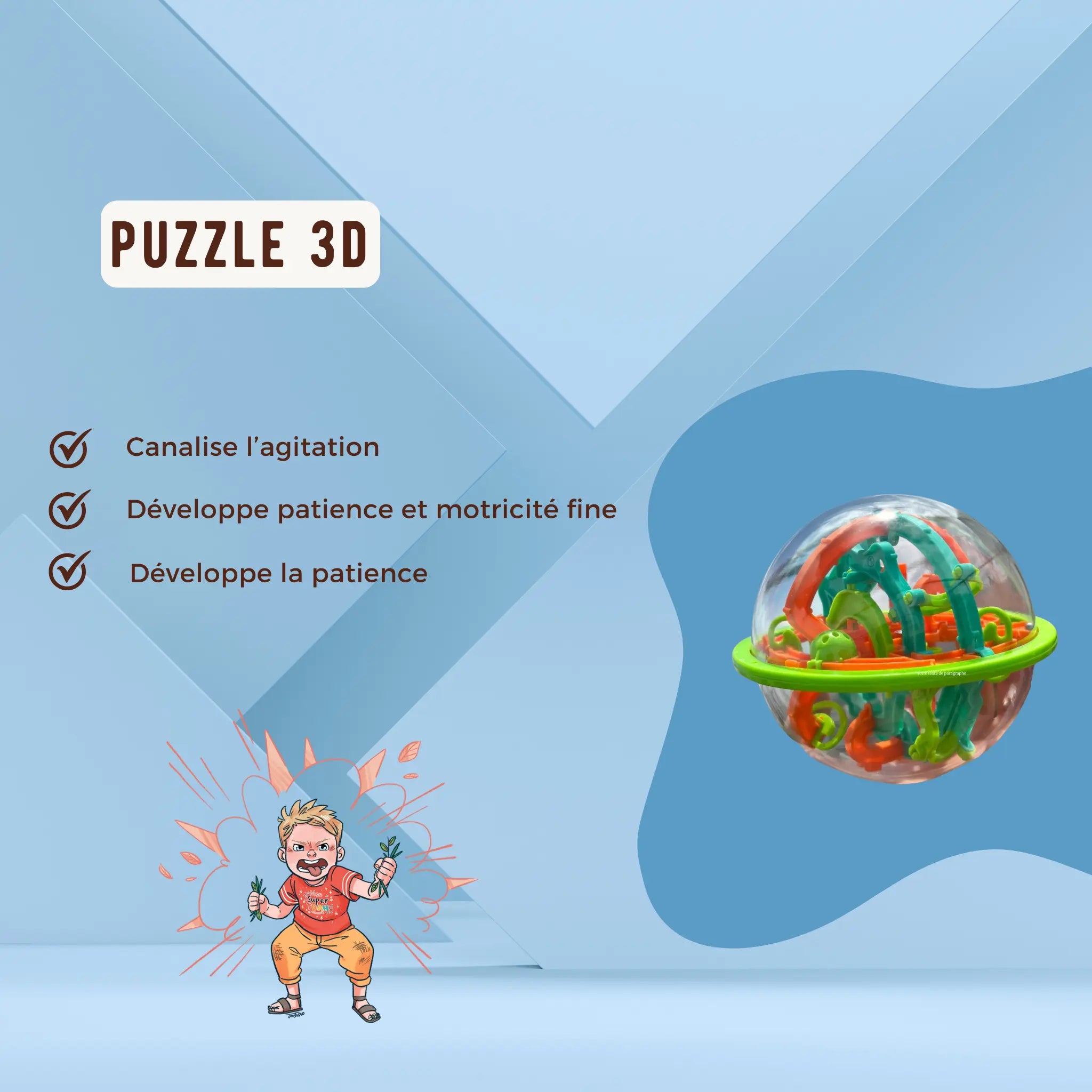 Puzzle 3D Concentration, patience et fun sans écran