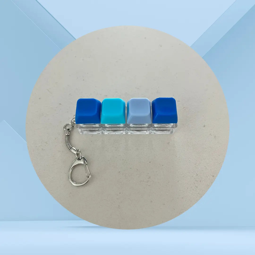 Porte-clés anti-stress clavier lumineux bleu – fidget à touches pour canaliser l'agitation TDAH