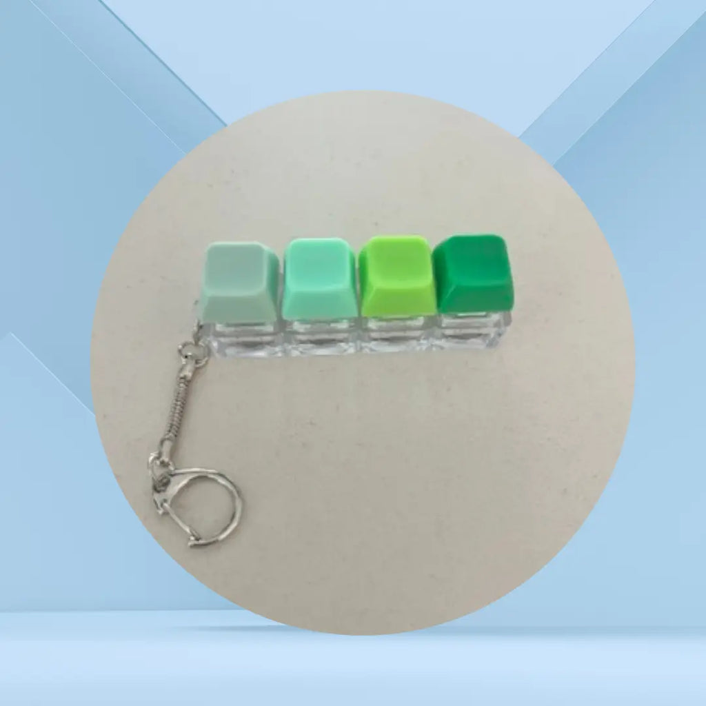 Porte-clés anti-stress clavier lumineux vert – fidget discret pour la gestion du stress au quotidien