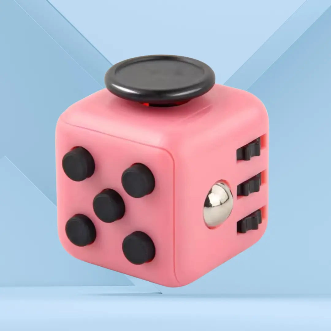 Fidget Cube TDAH coloris rose, cube anti-stress à 6 faces pour occuper les mains