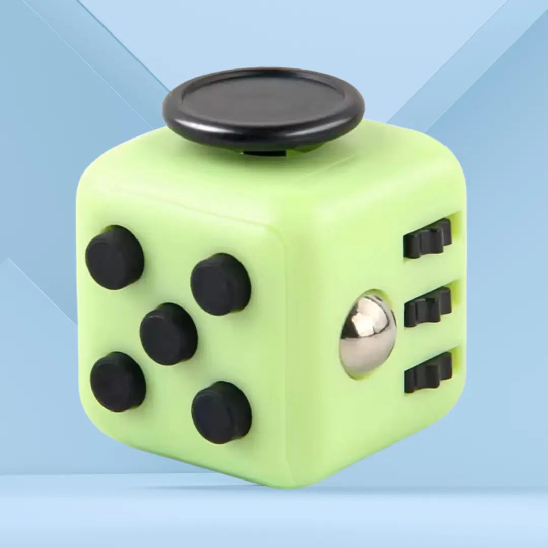 Fidget Cube TDAH coloris vert, cube anti-stress à 6 faces pour occuper les mains