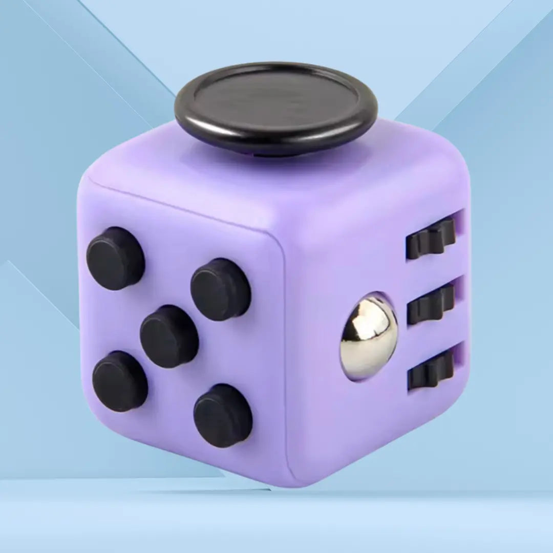 Fidget Cube TDAH coloris violet, cube anti-stress à 6 faces pour occuper les mains
