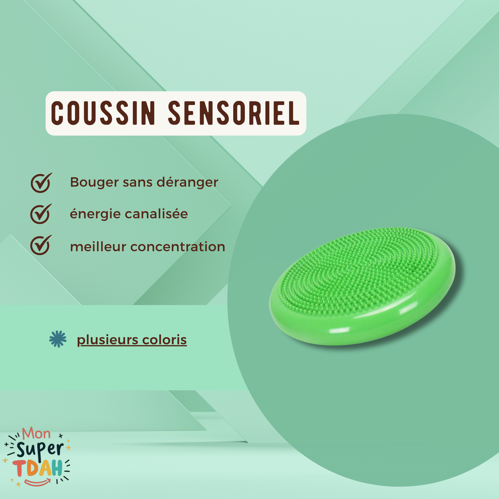 Coussin sensoriel d’équilibre - Canalise l’énergie & améliore la concentration