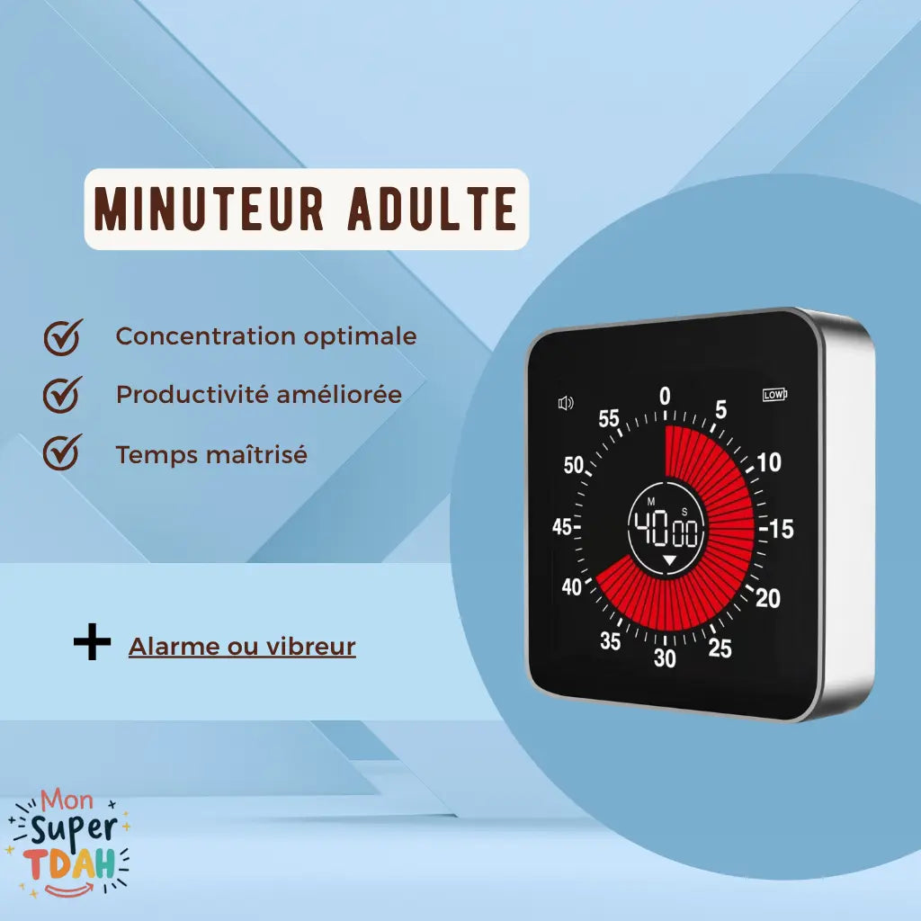 Minuteur LED TDAH – Concentration, autonomie et zéro stress