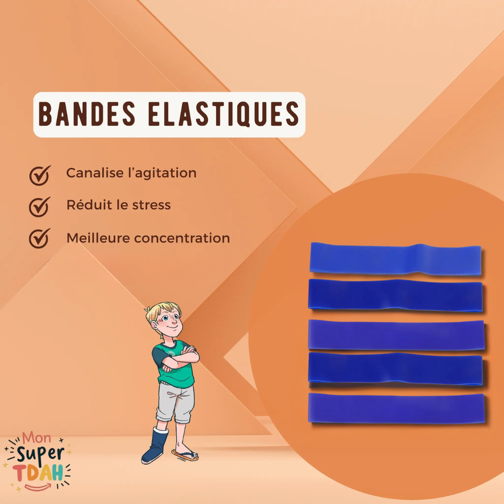 6 Bandes élastiques Pour Chaise - Aide à La Concentration TDAH - Fitness Et Yoga - Enfants Et Adultes