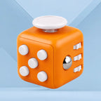 Fidget Cube TDAH coloris blanc et orange, cube anti-stress à 6 faces pour occuper les mains