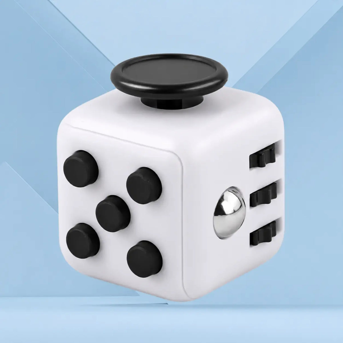 Fidget Cube TDAH coloris noir et blanc, cube anti-stress à 6 faces pour occuper les mains