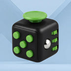 Fidget Cube TDAH coloris vert et noir, cube anti-stress à 6 faces pour occuper les mains