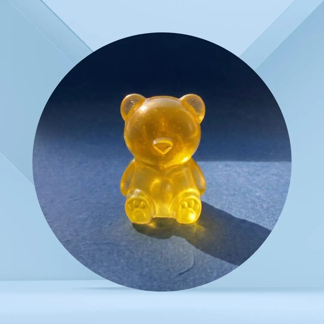 Ourson squishy orange en maltose – fidget à presser anti-stress pour enfants et adultes TDAH