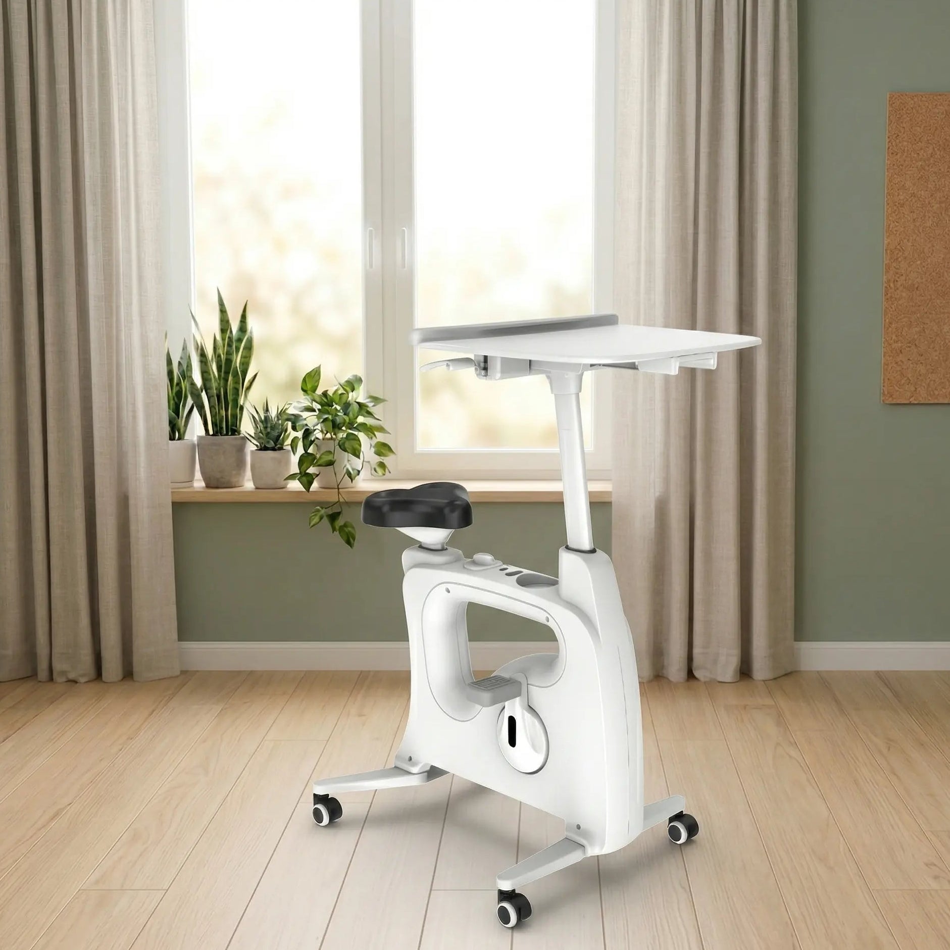 image de vélo bureau blanc dans un salon