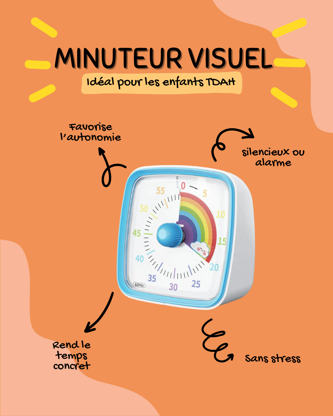 Minuteur visuel enfant TDAH – Gestion du temps, concentration, autonomie